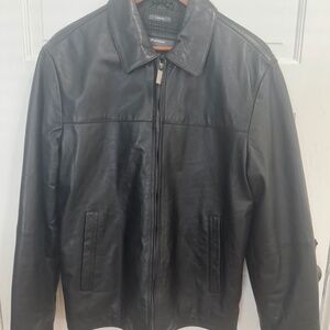 Small Perry Ellis Portfolio Lambskin Leather Jacket - Black